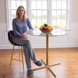 Tavolo Rotondo in Vetro Laminato Compatto per Esterni, Arredamento Moderno per Casa e Caffè, Tavolo <span class=keywords><strong>da</strong></span> Pranzo o Bar a <span class=keywords><strong>Parete</strong></span> - Product Image 1