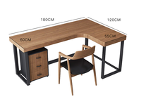 AILICHEN Bureau d'ordinateur moderne en noyer européen en forme de L pour PC et ordinateur portable en bois massif avec cadre en métal Chambre à coucher et bureau à domicile