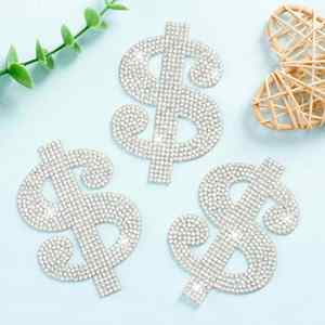 Patch autocollant en strass motif dollar pour vêtements et sacs DIY (vente en gros) - Product Image 1