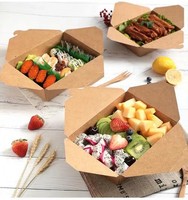 Récipient à lunch bento en papier kraft bio-box jetable écologique pour salade à emporter papier couché de stratification mate
