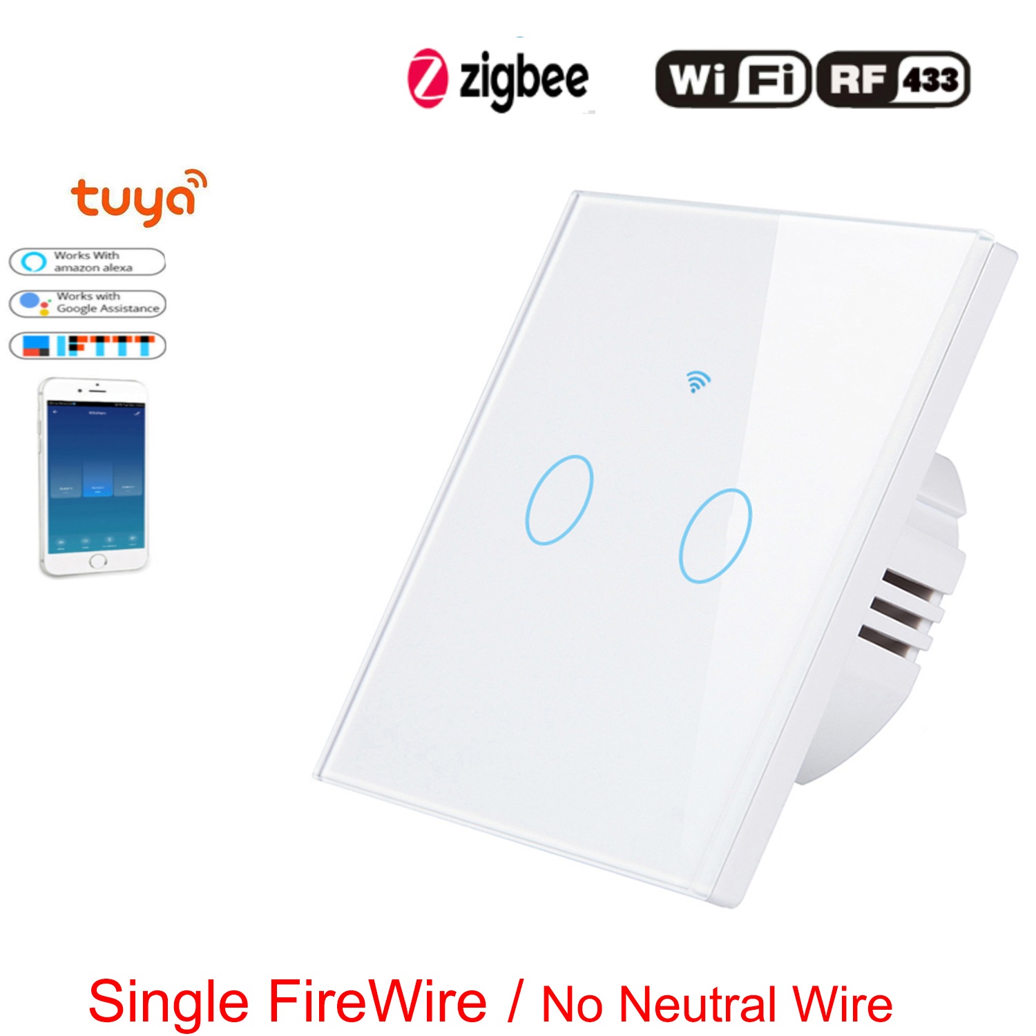 86-Zigbee-2Gang Blanco