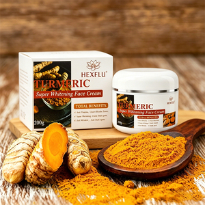<span class=keywords><strong>Crème</strong></span> Visage Super Éclaircissante au Curcuma HEXFLU 200g, <span class=keywords><strong>Crème</strong></span> <span class=keywords><strong>Hydratante</strong></span> <span class=keywords><strong>Anti</strong></span>-Acné <span class=keywords><strong>Anti</strong></span>-Âge Éclaircissante à la Curcumine pour Tous Types de Peau - Product Image 2