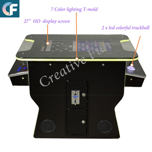 Bán Hot 27-Inch <span class=keywords><strong>LCD</strong></span> 3000-Trong-1 Đa Chức Năng Đồng Cu-Hoạt Động Ngồi Xuống Arcade Trò Chơi Máy Với Trackball Cho 2 Người Chơi - Product Image 2