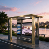 Abri de station de transport rapide BRT, Plateforme d'accès au niveau du quai, Portique de billetterie, Signalétique directionnelle, OEM, Personnalisé, Vente en gros