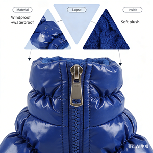 Chaquetas de Invierno para Perros, de Color Sólido, con Cuello Alto, Acolchadas, Ecológicas, de Poliéster - Product Image 6