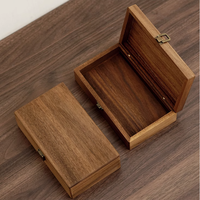 Boîte en bois rectangulaire haut de gamme en noyer, faite à la main, gravée et personnalisable, pour emballage de cadeaux, montres, bijoux et colliers