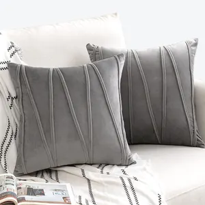 Manufactory Custom Stripe Decor Home Sofa Modern Nordic Style Rectangular Luxury Velvet Pillow Cases