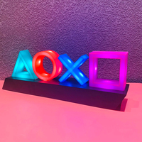 Lampe LED décorative pour icônes de jeux PS4/PS5 avec commande vocale, éclairage coloré commercial pour joueurs Playstation
