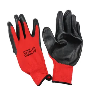 Veiligheid Handschoen Hand Handschoen Polyester Handschoen Met Nitril Coating