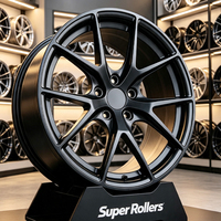 Velg JDM Track Ready 16 Inci 7J Forged Monoblock Alloy 4/5x100 Matte Black Ringan Model Y-Spoke Sport untuk Fit/Jazz (EK/EP/FD)
