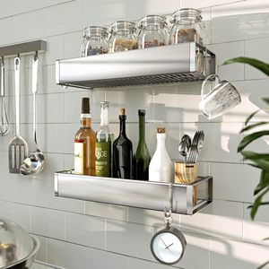 Bathroom Storage Rack Wall Mounted Stainless Steel 60X70cm Rectangular Durable Shower Shelf With Adhesive Backing - Product Image 4
