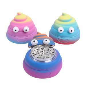 Nouveauté : Broyeur à herbes en métal 4 couches en forme de caca amusant, coloré arc-en-ciel, en alliage de zinc, accessoires pour fumeurs, cadeau - Product Image 3