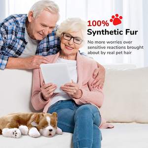 Gerçekçi gerçekçi dolması interaktif Pet oyuncak arkadaşı Pet çukur boğa köpek ile 100% el işi sentetik kürk köpek - Product Image 5
