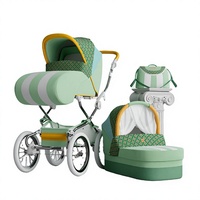 Poussette pliable pour nouveau-né, modèle cool, avec position assise et allongée, design royal européen, 3 en 1, cadre métallique
