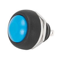 Sakelar Tombol Tekan Momentary 12mm OFF-(ON) 1NO 3A 250V Mini Bulat Plastik dengan Terminal Solder Bola Warna-warni