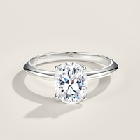 Hete Aanbieding Mode Ovaal Geslepen Minimalistische VVS1 D Kleur Moissanite Trouwring GRA Gecertificeerde Zilveren Moissanite Ring Sieraden Ring