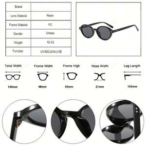 Gafas de Sol Redondas Punk Vintage 2025 con Logotipo Personalizado, Gafas de Sol Ovaladas con Marco Pequeño y Protección UV400 para Unisex - Product Image 6