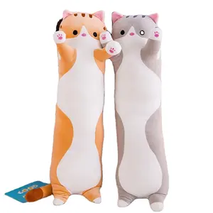 AIFEI – jouets animaux en peluche de grande taille, coussin de canapé en peluche pour chat mignon, décoration de la maison, coussins en peluche doux et longs en forme de corps