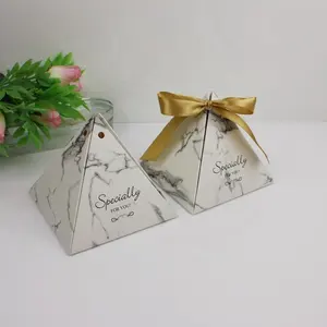 리본 웨딩 골드 초콜릿 상자와 맞춤형 선물 상자가있는 맞춤형 사탕 포장 상자