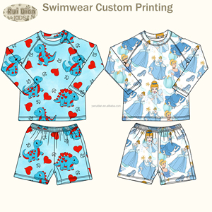 Ensemble de maillots de bain pour garçons à motifs imprimés personnalisés, deux pièces, 95% nylon, 5% élasthanne, shorts de plage pour garçons d'été pour les vacances - Product Image 6