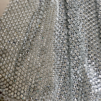 Haute Couture berlian imitasi persegi kristal putih berlian persegi 6x6mm kain jala manik-manik berlian imitasi penuh