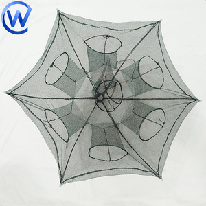 American Best Aquaculture Piège à crabe pliable à 7 trous Piège à écrevisses Crawdad Piège à pêche pliant style parapluie - Product Image 3