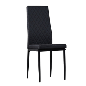 Modern High Back Home & Restaurant Use Metal Pipe Upholstered PU Leather <b>Kitchen</b> Dining <b>Chairs</b> - Product Image 6