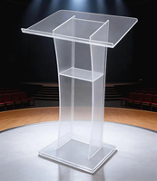 Plataforma de podio de acrílico transparente personalizada, mesa de conferencias para Celebración de Iglesia, Conferencia de boda
