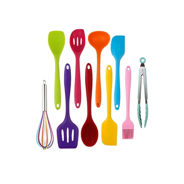 Hot Sale 10PCS Silicone Kitchen Utensils Set Non-stick Kitchen Tools BPA Free Accessories/gadgets Eco-Friendly Cooking Tool Sets