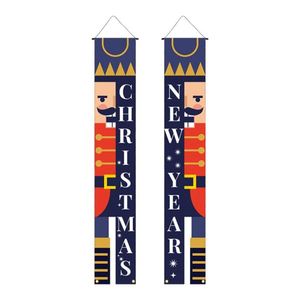 1*6ft <b>Nutcracker</b> Soldier <b>Christmas</b> Door Hanging <b>Decorations</b> Couplets PVC & Polyester Long Rectangle for Home <b>Decoration</b> - Product Image 1