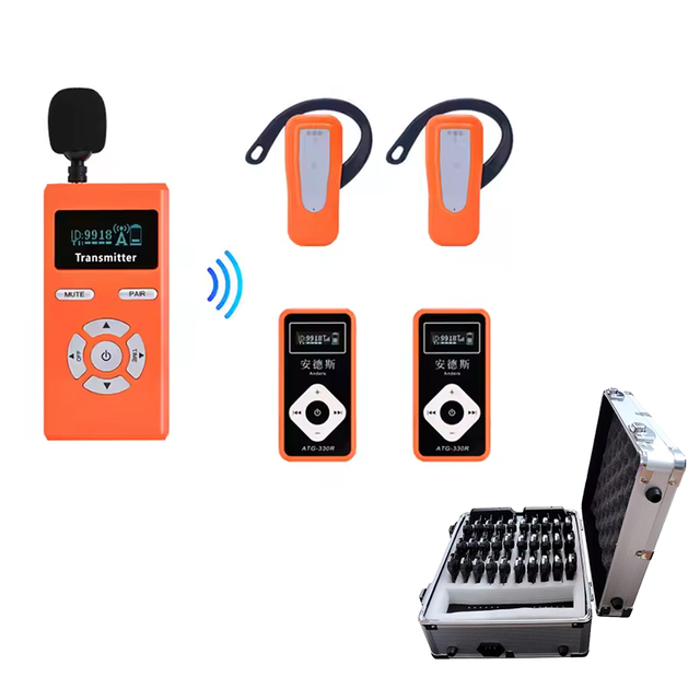 JT-330 Portable Wireless Tour Guide System 2.4G Audio Whispering Guide Receiver Transmitter Headset Pocket Guide Equipment