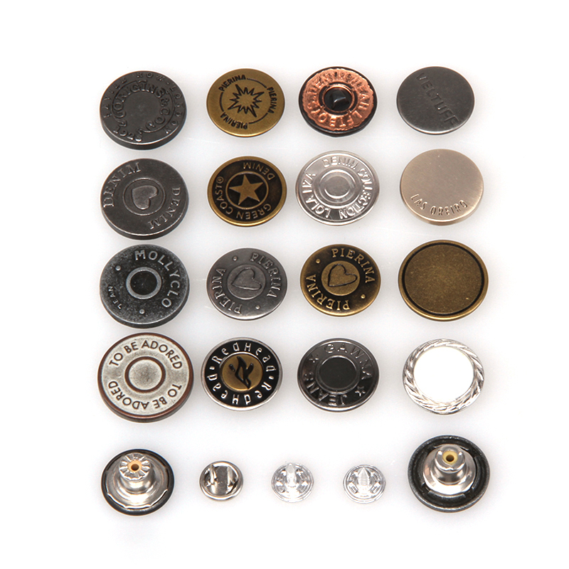 Custom brass or alloy quality denim buttons for jeans