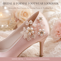 Clips de chaussures personnalisés faits à la main avec perles et cristaux en forme de fleur, breloques amovibles pour chaussures de mariée, escarpins et talons aiguilles