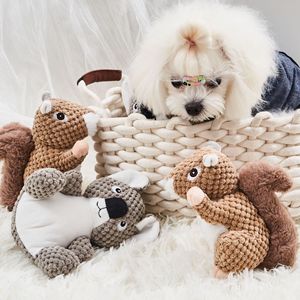 Lovable Cartoon Shape <b>Pet</b> Dog Chew <b>Toys</b> Bite-Resistant Squirrel Koala Plush <b>Toys</b> <b>for</b> Teething <b>Interactive</b> Animal <b>Toys</b> <b>for</b> <b>Pets</b> - Product Image 1