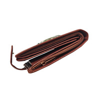Portefeuille en cuir véritable vintage sur mesure avec fenêtre transparente pour carte d'identité, porte-cartes à trois volets, porte-permis de conduire multiple