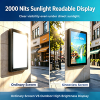 Écran publicitaire extérieur IP65 de 55/65 pouces, affichage numérique étanche à haute luminosité LCD pour les magasins, les centres commerciaux et les utilisations commerciales