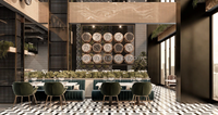 Meubles Table à manger pour restaurants commerciaux et banquette en velours pour hôtels et cafés