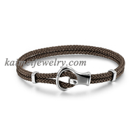 Bracelet fait à la main unisexe en Nylon plaqué argent, vente en gros, 10 pièces
