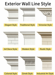 Décorations murales extérieures européennes durables en polystyrène pour jambeuses de fenêtre, corniches, lignes de taille et supports de poutres de villa - Product Image 5