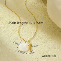 Collier pendentif personnalisé en acier inoxydable plaqué or, motif coquillage nacré, crabe, poisson, crevette, requin, dauphin, thème marin