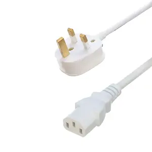UK BS approval c13 c14 power cord 3 pin bs plug c13 connector ce7/7 with 1.5m 2m h05vv-f cable computer power cable
