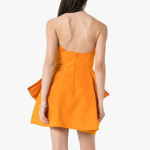 <span class=keywords><strong>Abito</strong></span> da donna 2021, <span class=keywords><strong>arancione</strong></span>, scollo a cuore, senza spalline, arricciato, <span class=keywords><strong>mini</strong></span> <span class=keywords><strong>abito</strong></span>, tinta unita, <span class=keywords><strong>abito</strong></span> da sposa estivo - Product Image 2