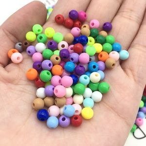4 мм 6 мм 8 мм 10 мм 12 мм 14 мм 16 мм 20 мм в наличии красочные круглые детские пластиковые акриловые бусины с отверстием - Product Image 3