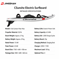 Planche de surf électrique la plus puissante de 2026, 25 kW, entièrement en fibre de carbone, avec propulseur à jet d'eau, pour sports nautiques professionnels