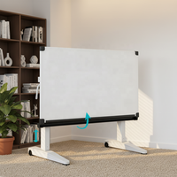 Bureau mobile réglable en hauteur avec plateau pliable, design moderne, en fer, pneumatique, pour une utilisation au bureau