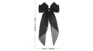 Daou Set Lintas Batas Pita Chiffon Buatan Tangan Motif Polkadot Jepit Rambut Super Besar Jepit Rambut Wanita Hiasan Kepala Hadiah Segar Manis - Product Image 2