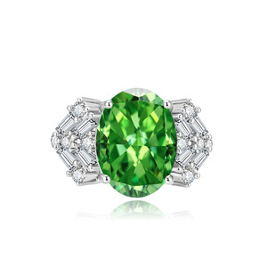 Joyería Más Vendida 2026, Juego de Joyería de Cobre con Circonita Cúbica de Corte Ovalado de 10*14mm, Juego de Collar con Piedra Verde de Alto Contenido de Carbono para Mujer - Product Image 5