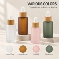 Flacon compte-gouttes SMK G-04 Série 20ml-100ml en verre dépoli épais pour huile essentielle, couleur personnalisable, pour huile capillaire, sérum, ou gouttes pour les yeux