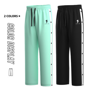 Pantalon de basketball <span class=keywords><strong>pour</strong></span> homme pleine longueur, à rayures blanches, style <span class=keywords><strong>hip</strong></span>-<span class=keywords><strong>hop</strong></span> de rue avec boutons latéraux, pantalons de survêtement et shorts de grande taille - Product Image 6