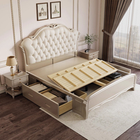Neues Amerikanisches Luxus-Schlafzimmermöbel aus Hochwertigem Massivholz, King-Size und Queen-Size Betten aus Eiche, 1,8 Meter